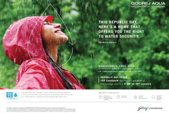 Book 2 & 3 BHK water-secure homes @ Rs 57 Lakhs at Godrej Aqua in Bangalore